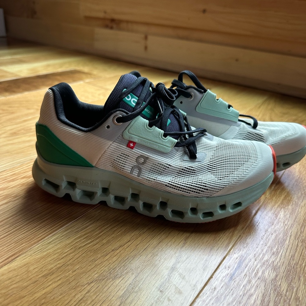 On Running Black and Green Sneakers